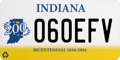 IN license plate 060EFV
