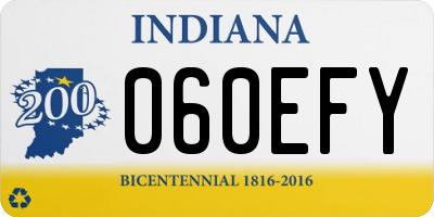 IN license plate 060EFY