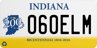 IN license plate 060ELM