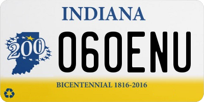 IN license plate 060ENU