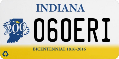 IN license plate 060ERI