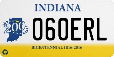 IN license plate 060ERL