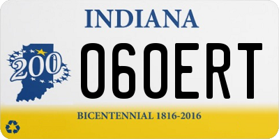 IN license plate 060ERT