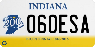 IN license plate 060ESA