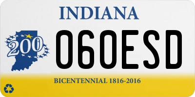 IN license plate 060ESD
