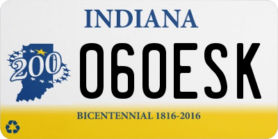 IN license plate 060ESK