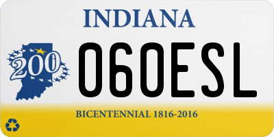 IN license plate 060ESL