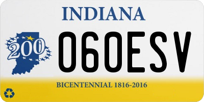 IN license plate 060ESV