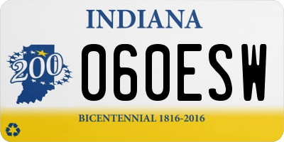 IN license plate 060ESW