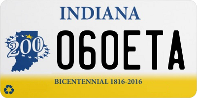 IN license plate 060ETA