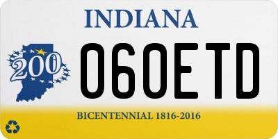 IN license plate 060ETD