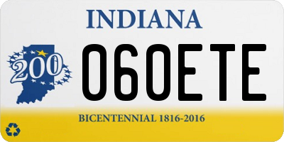 IN license plate 060ETE