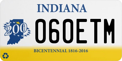 IN license plate 060ETM