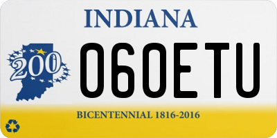 IN license plate 060ETU