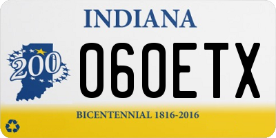 IN license plate 060ETX