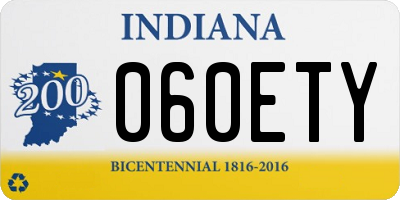 IN license plate 060ETY