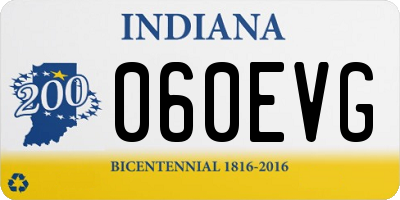 IN license plate 060EVG