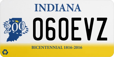 IN license plate 060EVZ