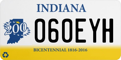IN license plate 060EYH