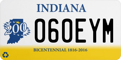IN license plate 060EYM