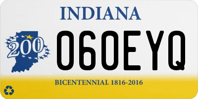 IN license plate 060EYQ