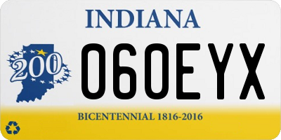 IN license plate 060EYX
