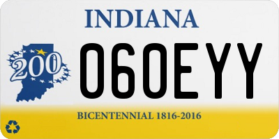 IN license plate 060EYY