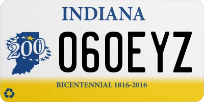 IN license plate 060EYZ