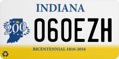 IN license plate 060EZH