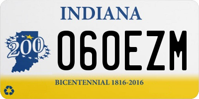 IN license plate 060EZM