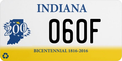 IN license plate 060F