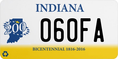 IN license plate 060FA