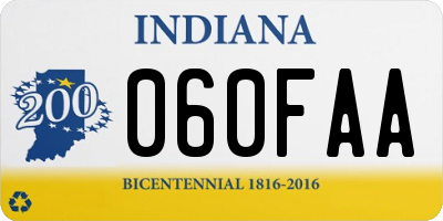 IN license plate 060FAA