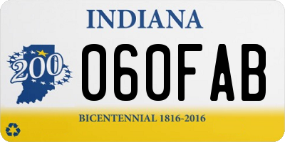IN license plate 060FAB