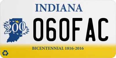 IN license plate 060FAC