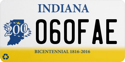 IN license plate 060FAE