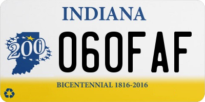 IN license plate 060FAF