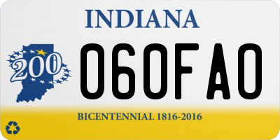 IN license plate 060FAO