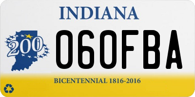 IN license plate 060FBA