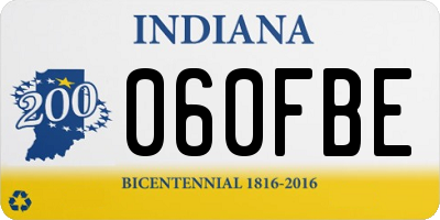 IN license plate 060FBE