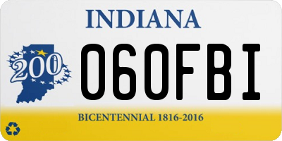 IN license plate 060FBI