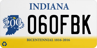 IN license plate 060FBK