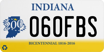 IN license plate 060FBS