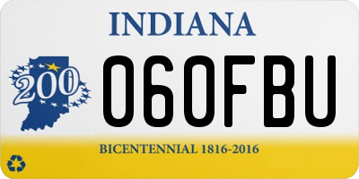 IN license plate 060FBU