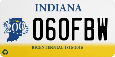 IN license plate 060FBW