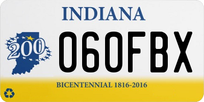 IN license plate 060FBX
