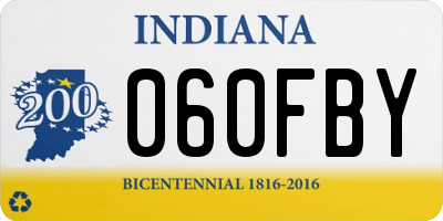 IN license plate 060FBY
