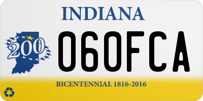 IN license plate 060FCA