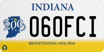 IN license plate 060FCI