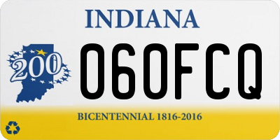 IN license plate 060FCQ